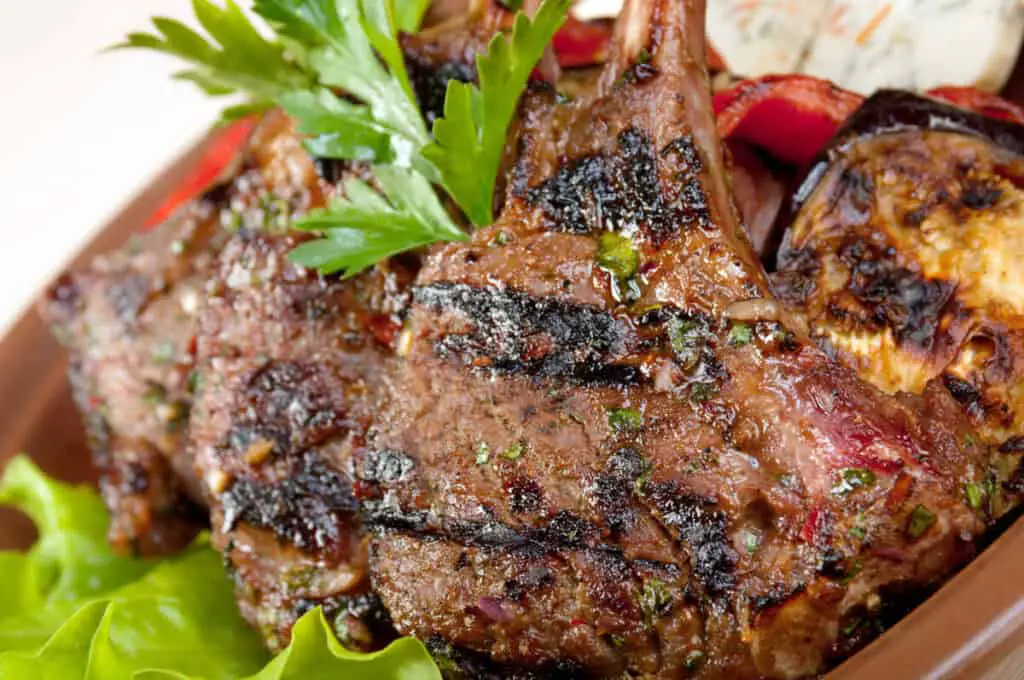 Grilled rack of lamb