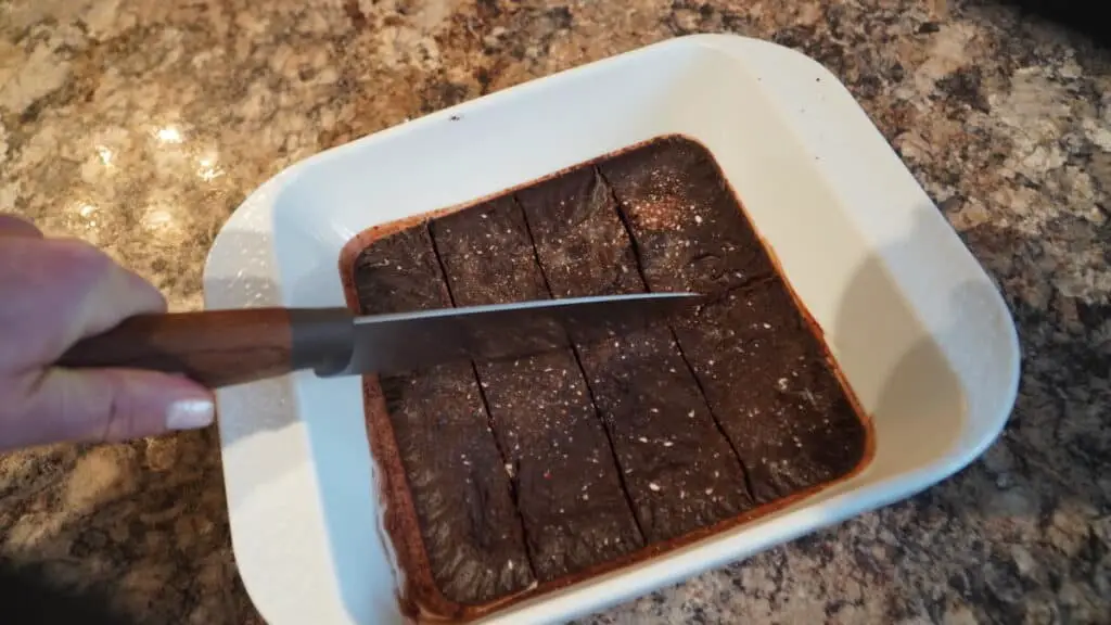 Homemade chocolate bark cut into squares