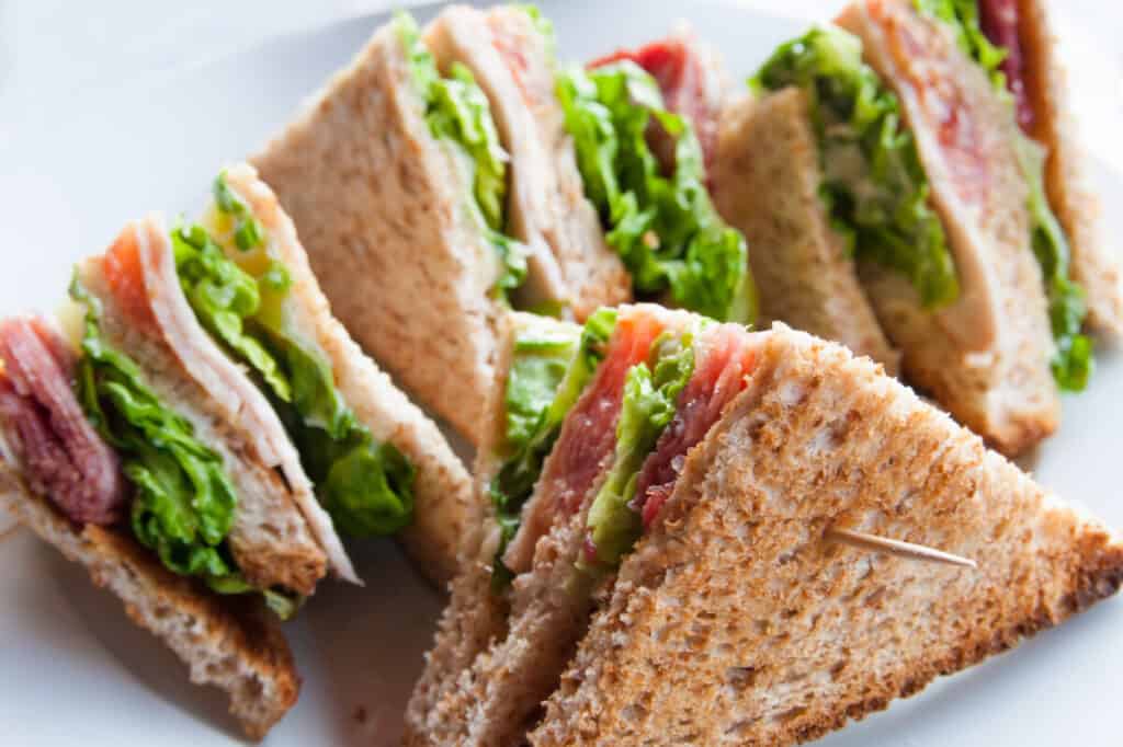 Bacon, lettuce, and tomato sandwiches