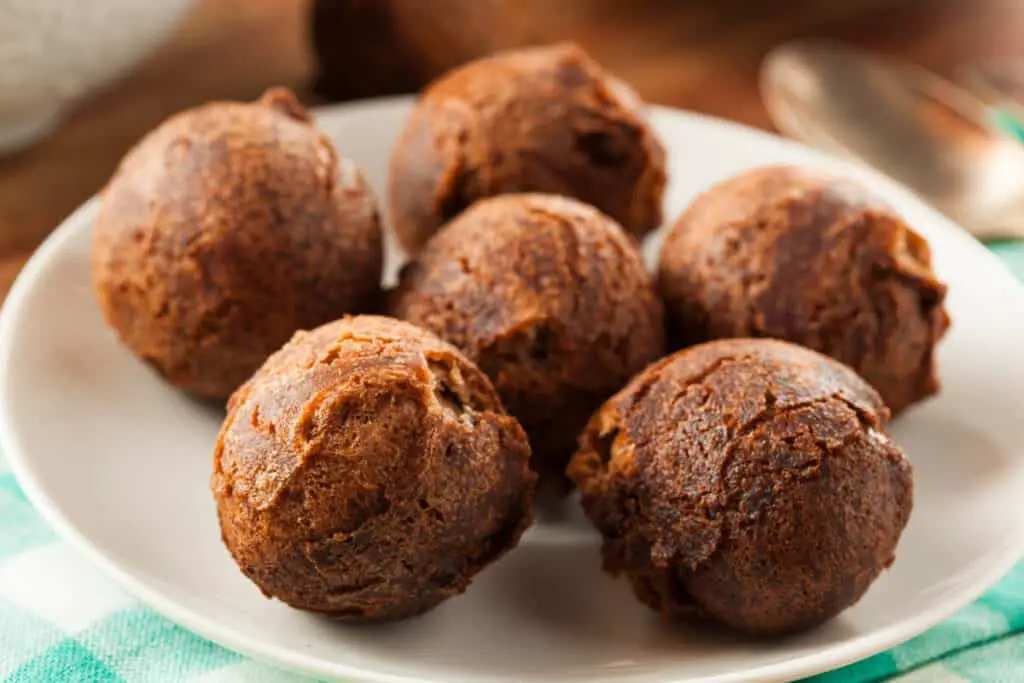 Homemade chocolate donut holes