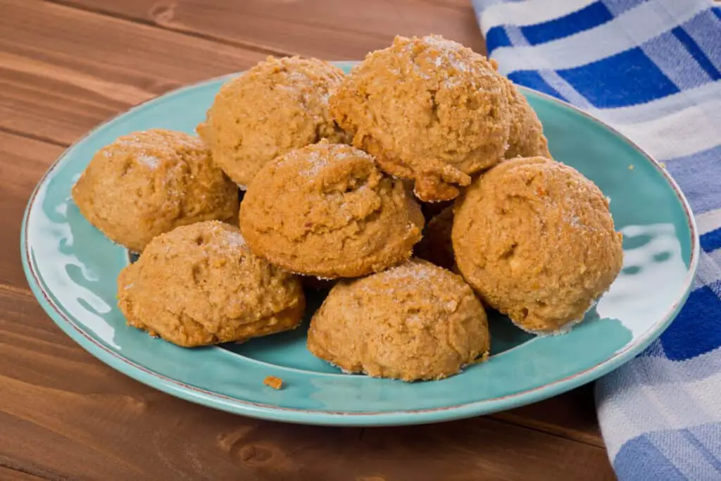 A plate full of homemade peanut butter cookies