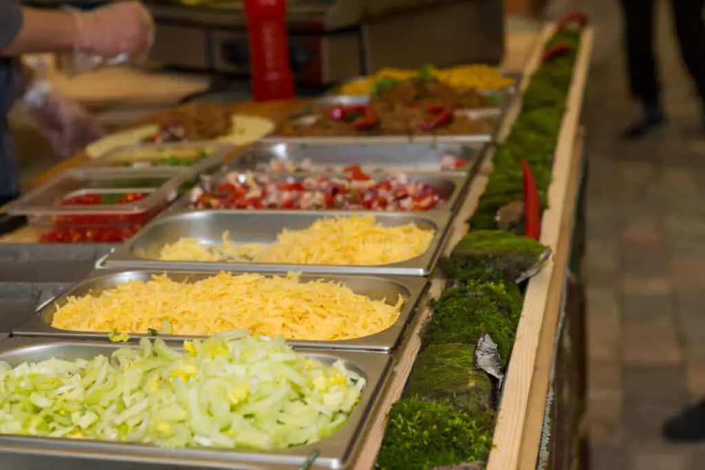 Variety of garnishes for Mexican food