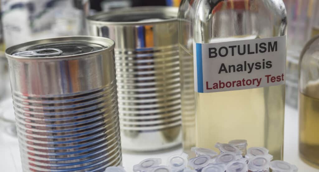 Botulism samples in laboratory